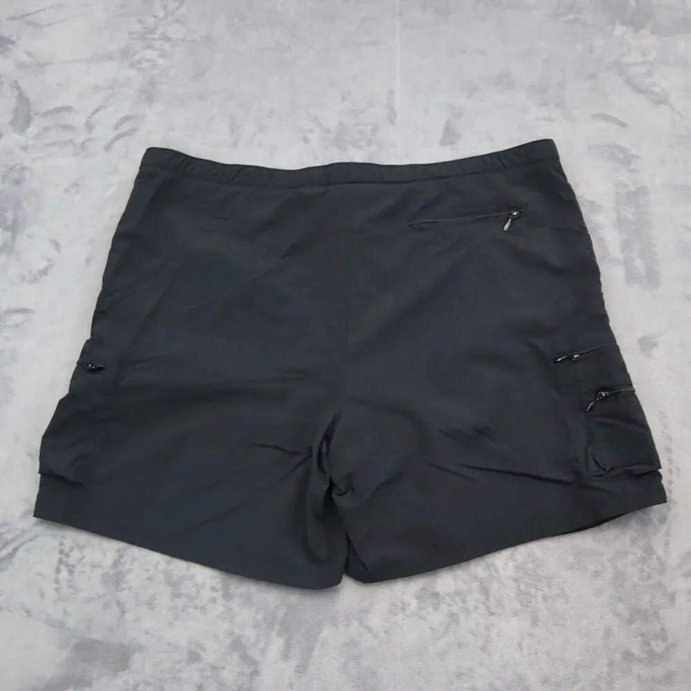 Columbia Shorts Womens L Black Belted High Rise Cargo Active Pull On Bottoms
